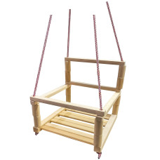 Гойдалка підвісна "МАЛЮК", дерево-бук, вощені планки,  на шнурках