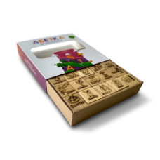 Кубики з дерева ARINWOOD Абетка + Арифметика Натуральне дерево 50 елементів 01-051