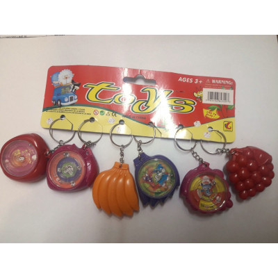 Брелок-гра (лабіринт з металевою кулькою) "Фрукти" 3,5 см  (ціна за уп в упаковці 10 шт)