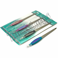 Пилочка №РВ-2-15,5 педикюрна з вилк. кольор. руч. на листі 15,5см (720шт)