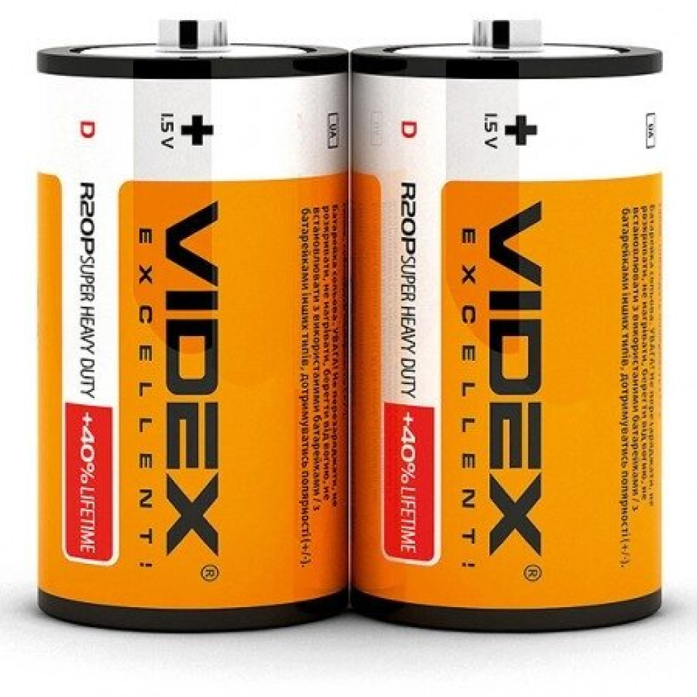 Батарейка Videx R14 SHRINK (уп.24шт)