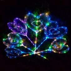 Кульки надувні (100шт) BOBO, сердце, світлові еф., гирлянда 3м, на палці70см, на батарейці