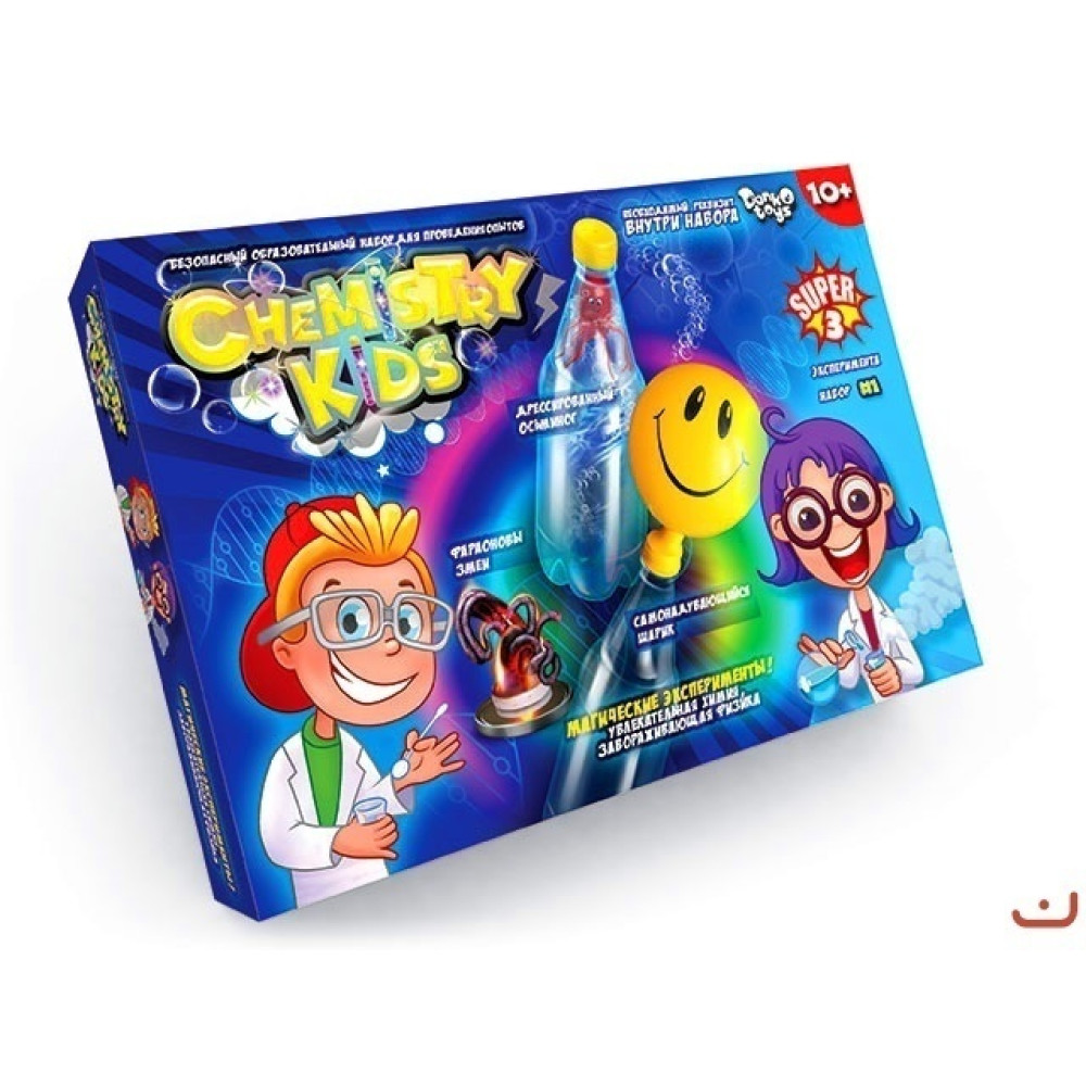 Безпечний освітній набір для проведення дослідів "CHEMISTRY KIDS" економ укр. (8шт), CHK-02-01U,02U,