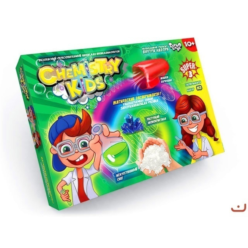 Безпечний освітній набір для проведення дослідів "CHEMISTRY KIDS" економ укр. (8шт), CHK-02-01U,02U,