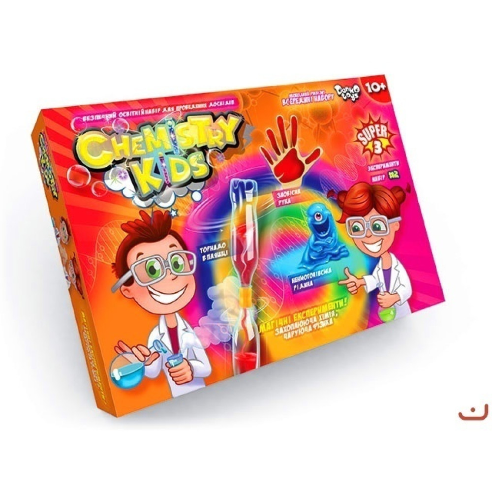 Безпечний освітній набір для проведення дослідів "CHEMISTRY KIDS" економ укр. (8шт), CHK-02-01U,02U,