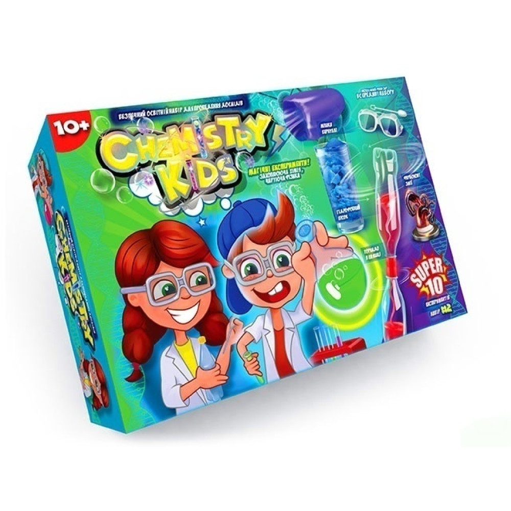 Безпечний освітній набір для проведення дослідів "CHEMISTRY KIDS" укр. (4шт), CHK-01-01U,02U,03U,04U