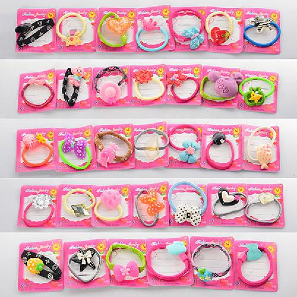 Резинка для волосся (4000шт) мікс видів, в кульку, 5,5-7-1см