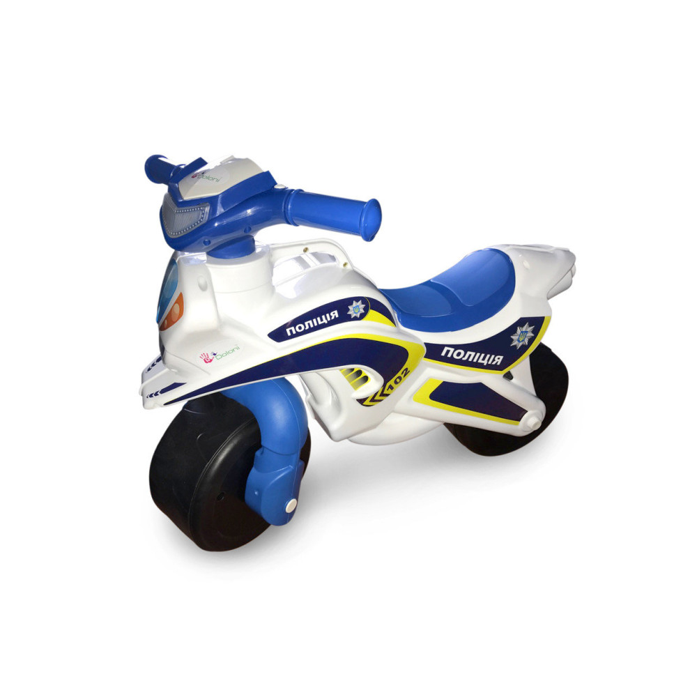 Мотобайк музичний поліція білий корпус,синє сидіння
