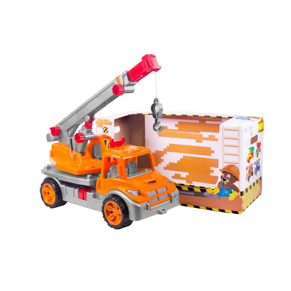 Машинка Кран Помаранчевий  картонна коробка 3695