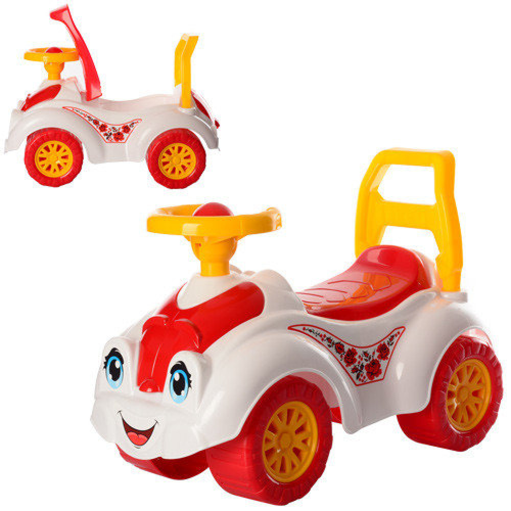 Каталка Біло -Червона  "Автомобіль для прогулянок ТехноК 3503