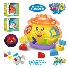 Гра (24шт) Горщик,16см,сортер,муз(укр),світлові еф.,їздить,фігурк6шт,3 кольори,на бат,кор,23-