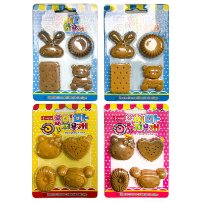 Гумки для стирання на листі 4 шт Печиво уп 20 шт 8059