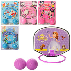 Баскетбольне кільце (240шт) 11см, щит пластик м'яч 2шт,5см, 5видів, на листі, 19-26,5-5,5см