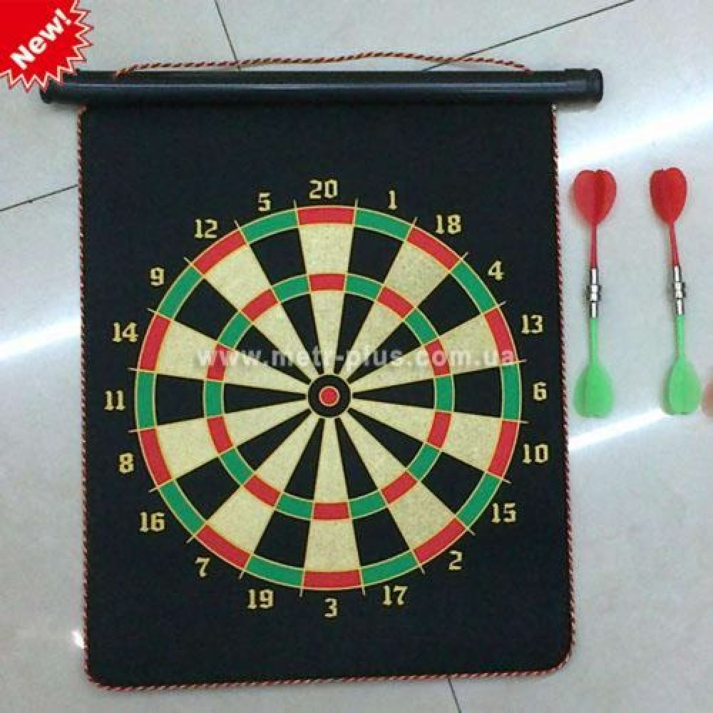 Дартс MS 0100 (12шт) 15 дюймів,магнітний,дротики з магнітом6шт,розмір поля45-37см,двохстор,в тубусі