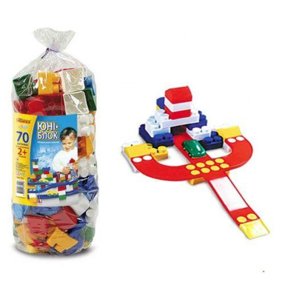 Конструктор дитячий "ЮНІ-БЛОК" (70 дет) Паяний пакет YU-BL700118