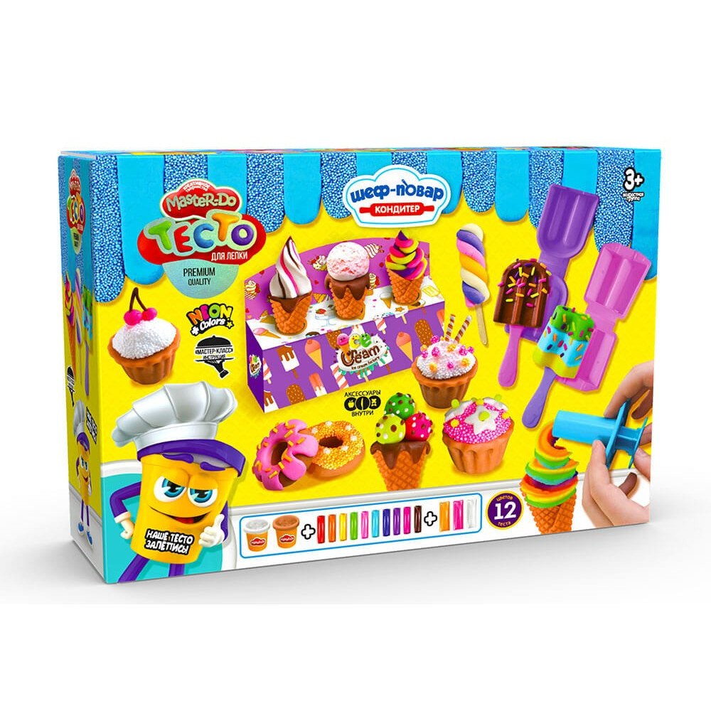 Набір креативної творчості TMD-10-03U "Тісто для ліпки "Master Do" ШЕФ-КУХАР Кондитер середня укр(6)