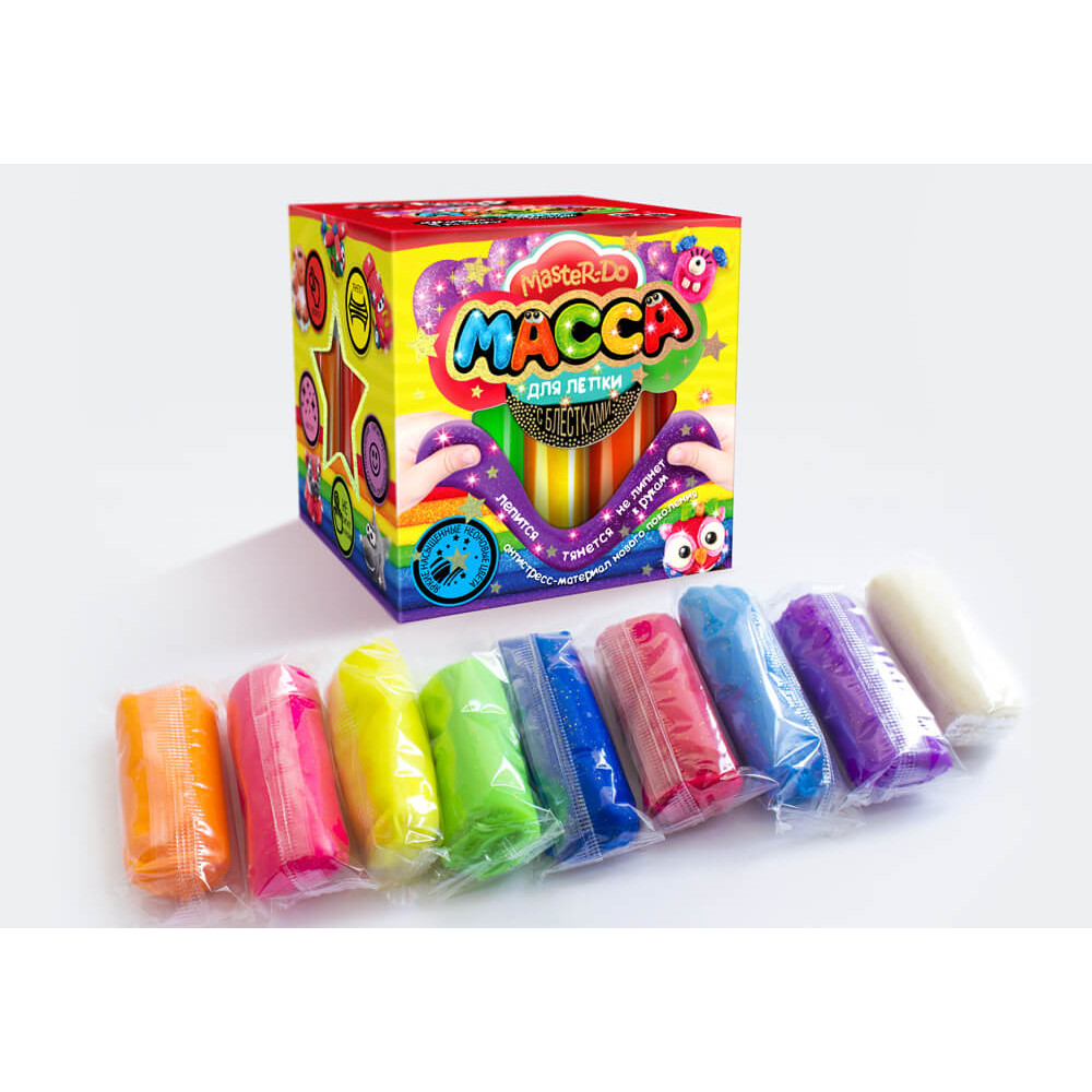 Набір креативної творчості MMD-01-01  "Маса для лiпки MASTER DO" 9 кольорів*20г (27)