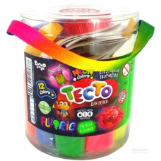 Креативна творчість  TMD-FL-12-01U "Тісто для ліплення "FLUORIC" туба 12+1 кольорів укр (12)