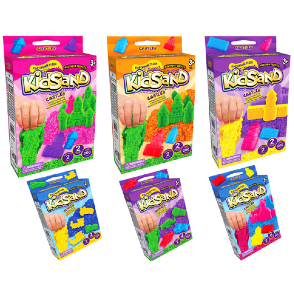 Набір креативної творчості "Кінетичний пісок "KidSand" коробка міні 200 г укр KS-05-01U