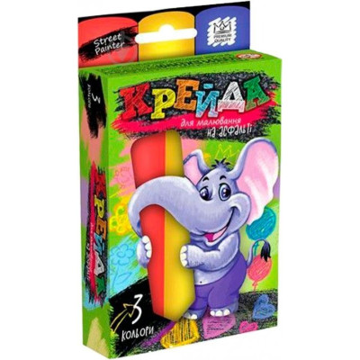 Крейда для малювання на асфальті" велика 3 шт укр (36) MEL-01-01U
