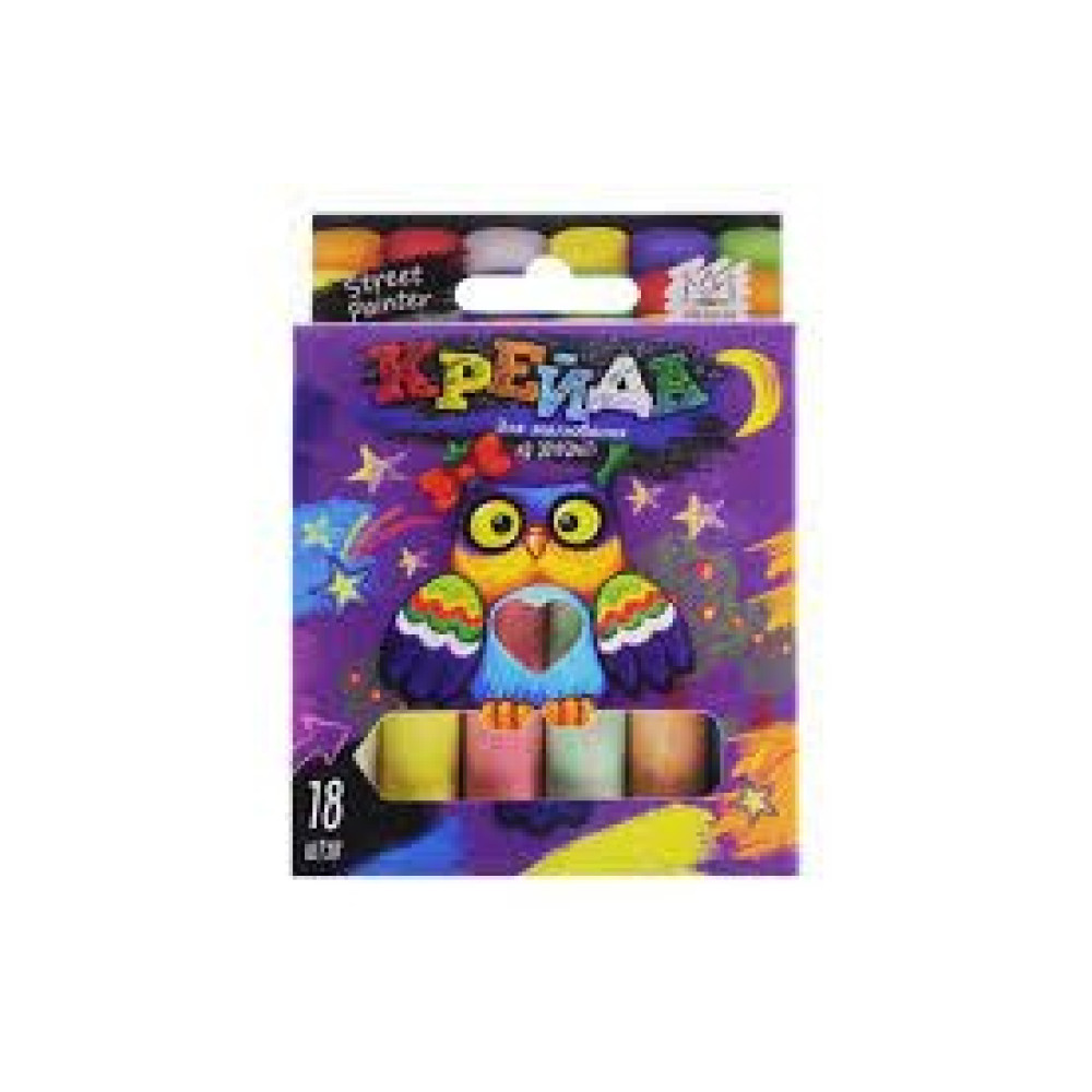 Крейда для малювання на асфальті" тонка 18 шт укр (24) MEL-02-04U