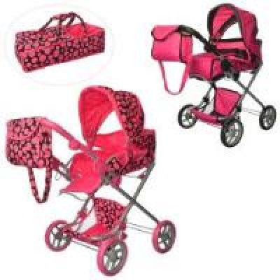 Коляска 9333 /014/9119 (3шт) для ляльки ,метал,84-77-44см,люлька-перенос,корз,сумка,в кор-ці57-38-16см