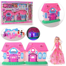 Будинок 666-689F (12шт) 29-28-12см, меблі, лялька 27см, фігурки, муз,зв,св,на бат,в кор-ці, 72,5-48-7см