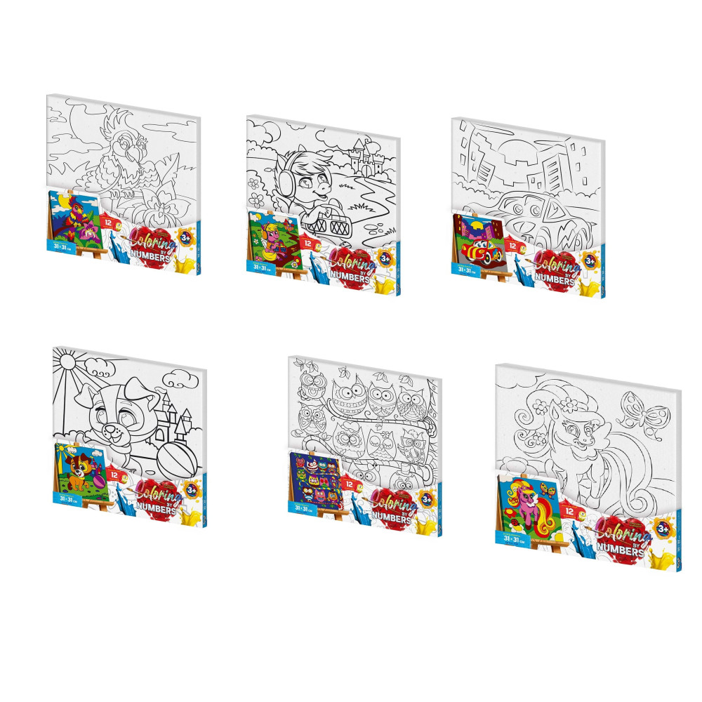 Креативна творчість "Розмальовка за номерами "Coloring by numbers" 31см*31см с.1 (10)CBN-01-01,02,03,04...10