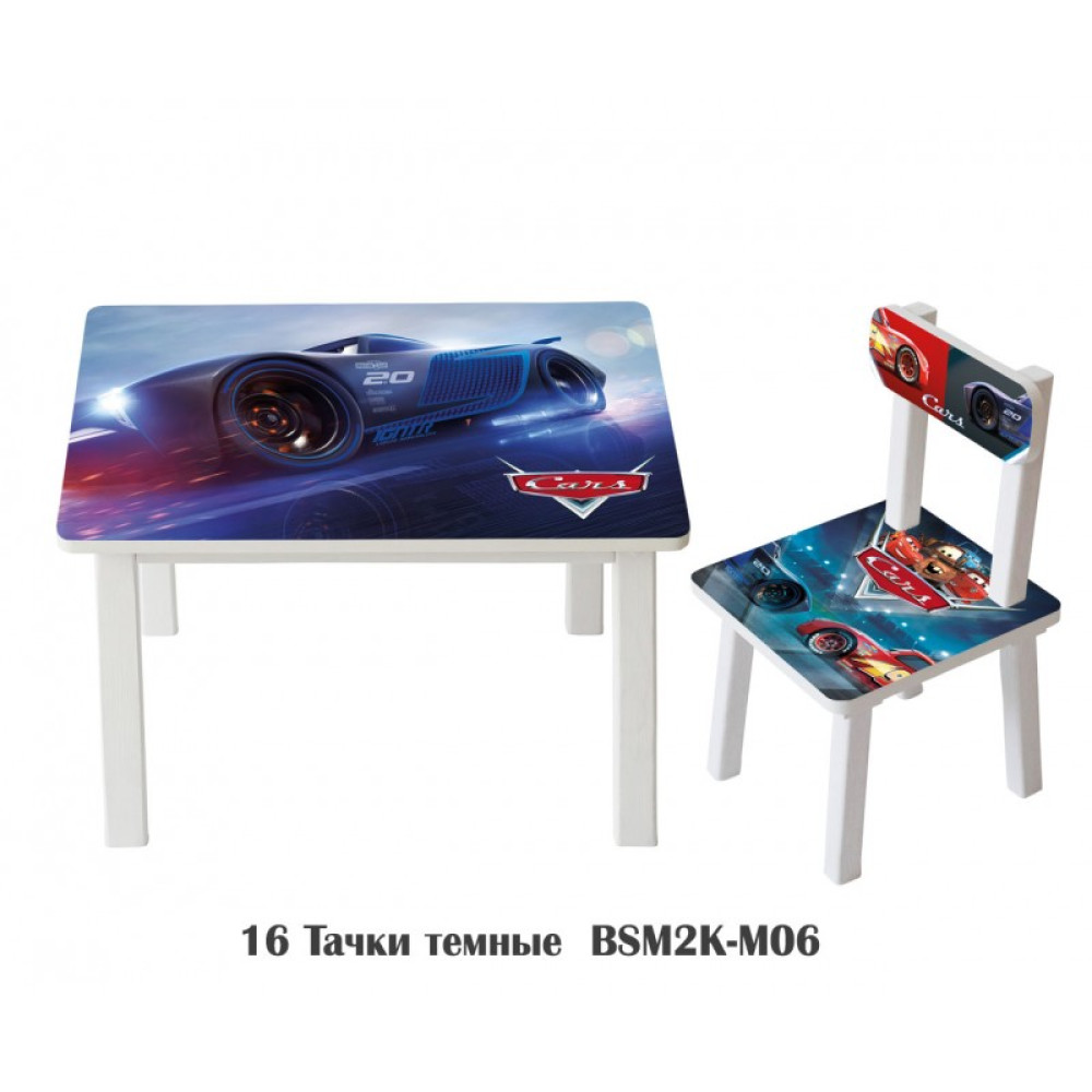 Столик  BSM1-M06 (1шт) 60-40-в43,5см, 1стільчик 33-23,5-в44см,висота до сидіння24,5см,ТЧ