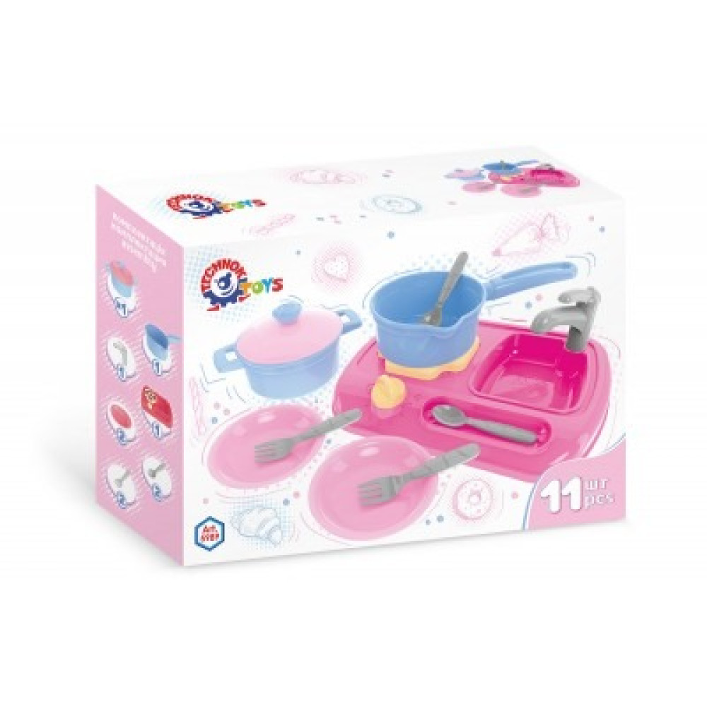 Кухня з набором посуду в коробці  ТехноК", Арт. 5989
