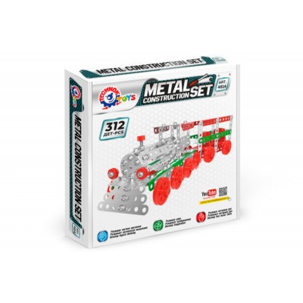 Конструктор металевий в картонні коробці  "Потяг ТехноК" арт. 4814