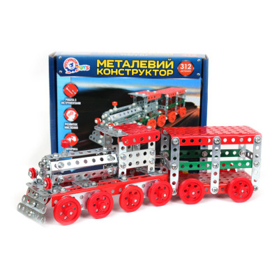 Конструктор металевий в картонні коробці  "Потяг ТехноК" арт. 4814