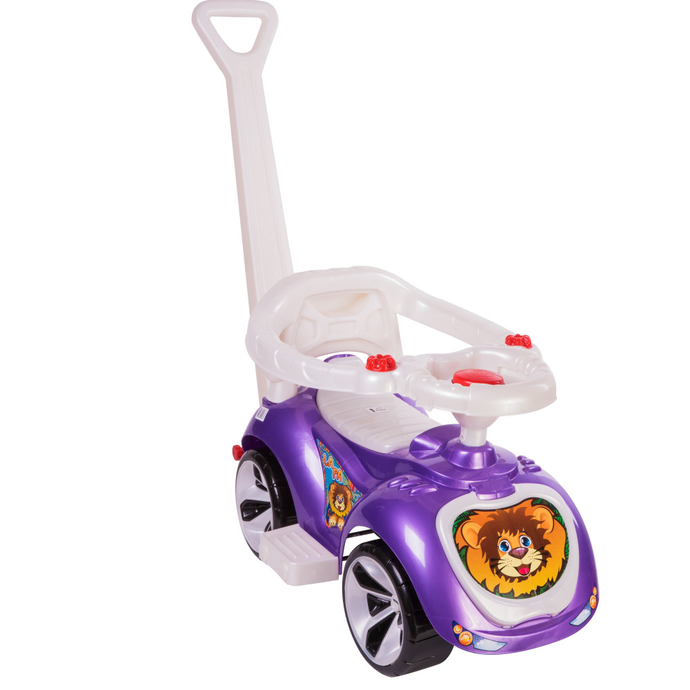 Машина-Каталка ЛАПКА з ручкою Бузкова 42-28-69см