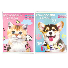 Картон Кольоровий одностороній 9арк (25шт в уп) 950056