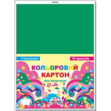 Кольоровий картон глянцевий 10арк (20уп) 0476