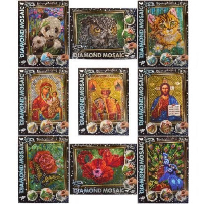 Набір креативної творчості "Алмазна живопись DIAMOND MOSAIC" малий (10)DM-02-01  36х27