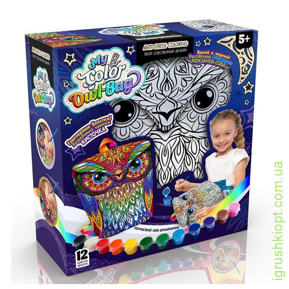 Креативна творчість "My Color Owl-Bag" рюкзачок-сова укр (4) COWL-01-01U