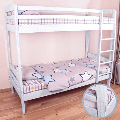 Ліжко двоярусне ARINWOOD Duo під матрац (2000×900) висота 1800 мм Дуб білий чорна патина 04-301HC