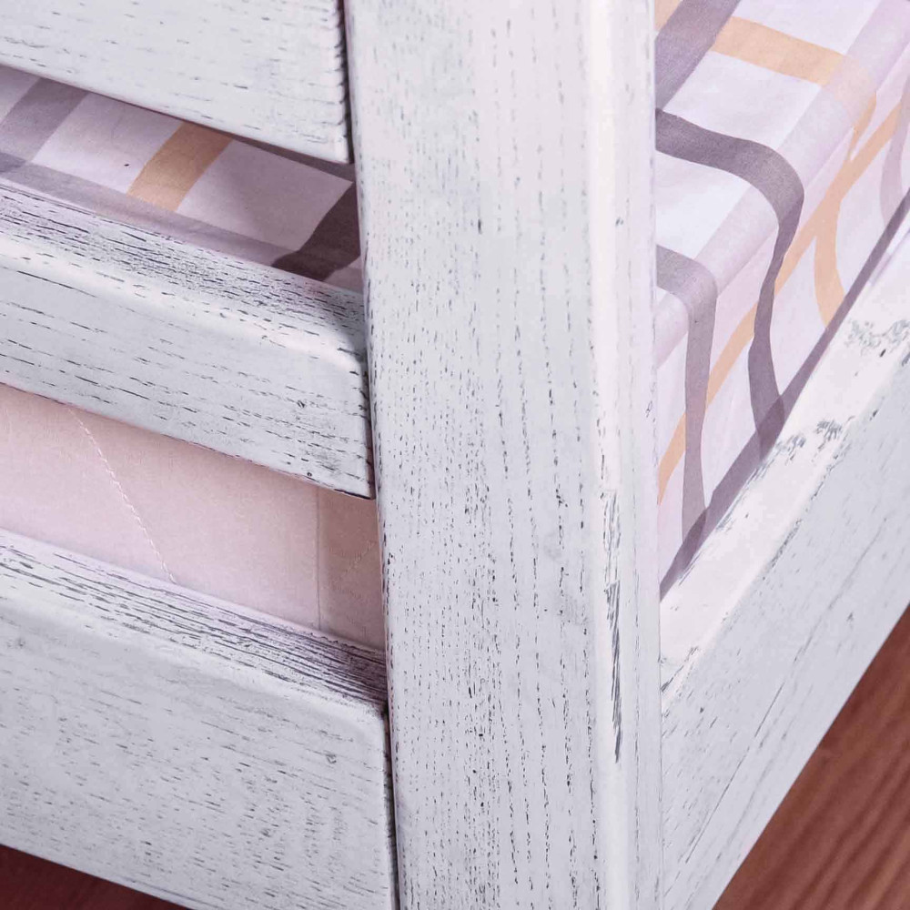 Ліжко двоярусне ARINWOOD Duo під матрац (2000×900) висота 1800 мм Дуб білий чорна патина 04-301HC