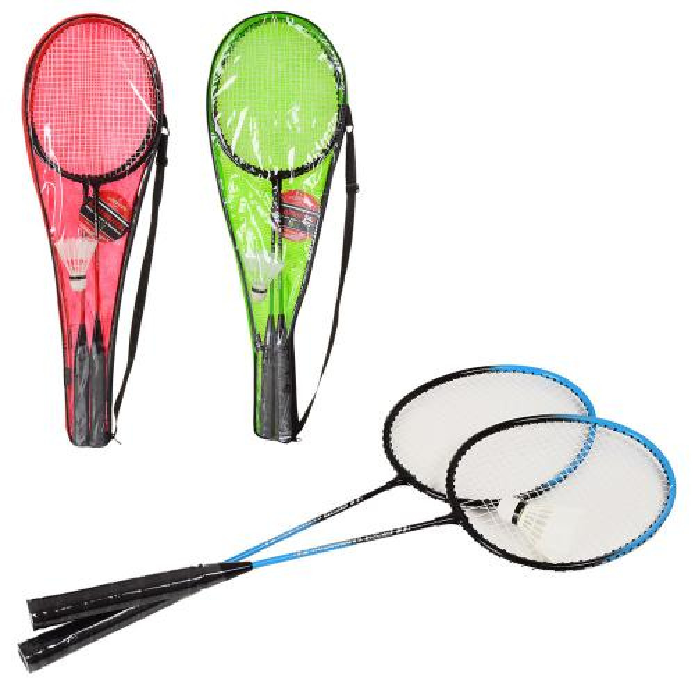 Бадмінтон металевий MS 0759-1 (50шт) алюм-сталь,ракетки 2шт, 66,5см, волан,3цвета,в чехле,67-21-3см