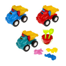 Машинка Самоскид "Смайл" №3 (машина, ведірко, лоп. и граб. ЛГ3, три пас. П3), сетка п/м