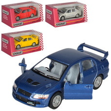 Машинка KT 5052 W Mitsubishi Lancer Evolution (24шт) металл, инер-я, 1:36,12см,откр.дв, рез.колеса,4цвета, в кор-ке, 16-7-8см