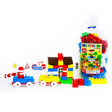 Конструктор  BAMSBLOCK №1 " артикул 115/2 (60  шт деталей)ТМ "Bamsic" виниловый тубус