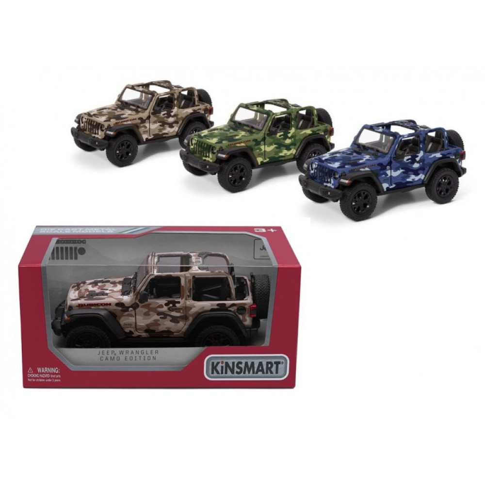 Машинка KT5420WB (24шт) металл, инер-я, Jeep Wrangler Military, 12,5см, открыв.двери, резин.колеса, 3цв, в кор-ке, 16-7-8см
