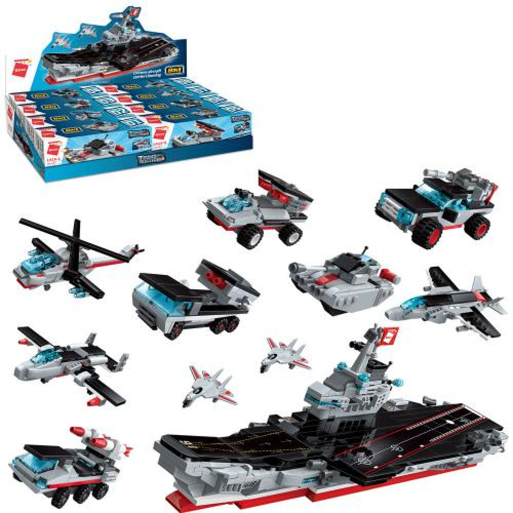 Конструктор Qman 1418 (144шт) військовий транспорт, от 74дет, 8шт(8видов) в дисплее, 43-10-19,5см