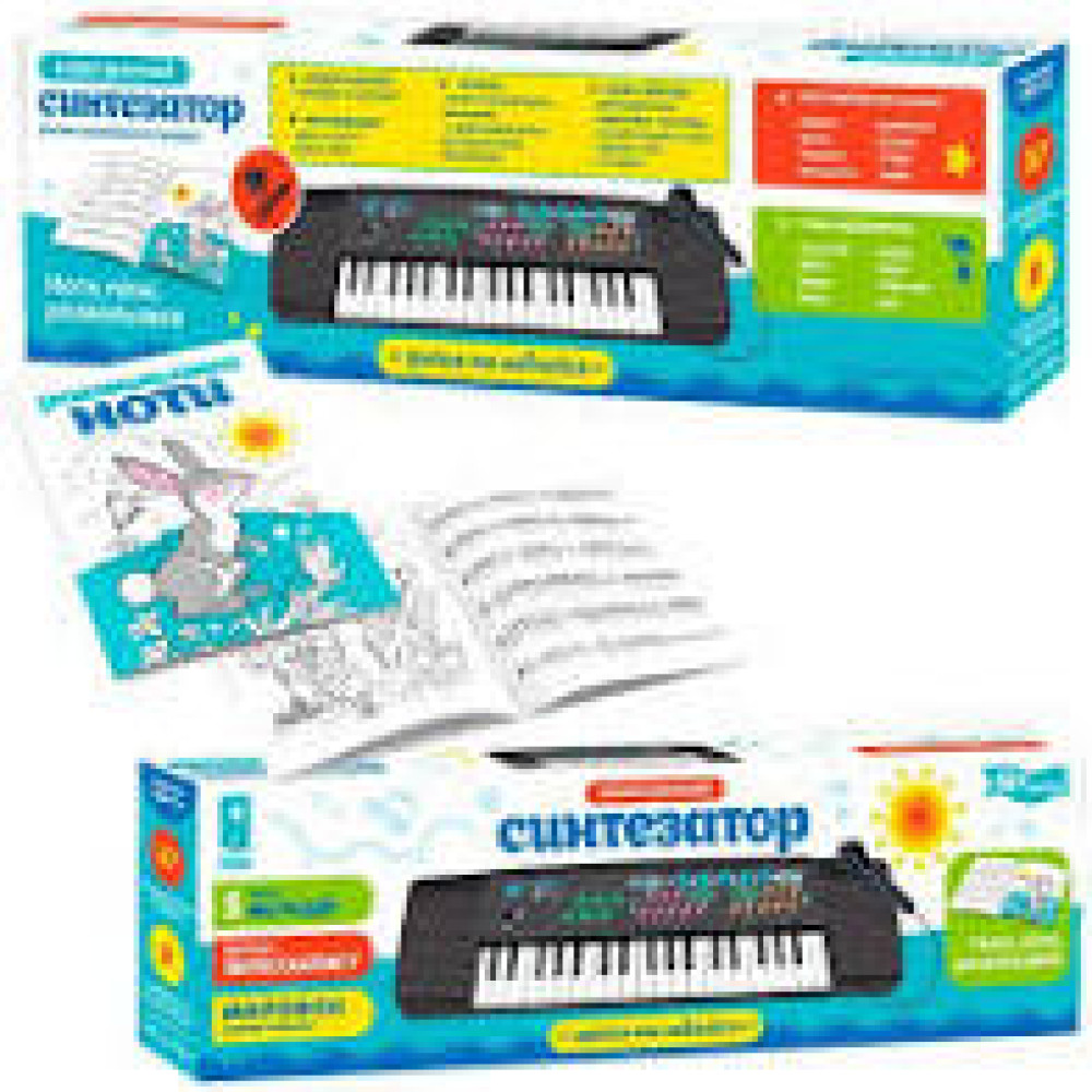 Синтезатор PL-3738-U (10шт)батар.,від мережі,8ритмів,мікрофон,нот. книга,в кор. 78,5*8,5*24см