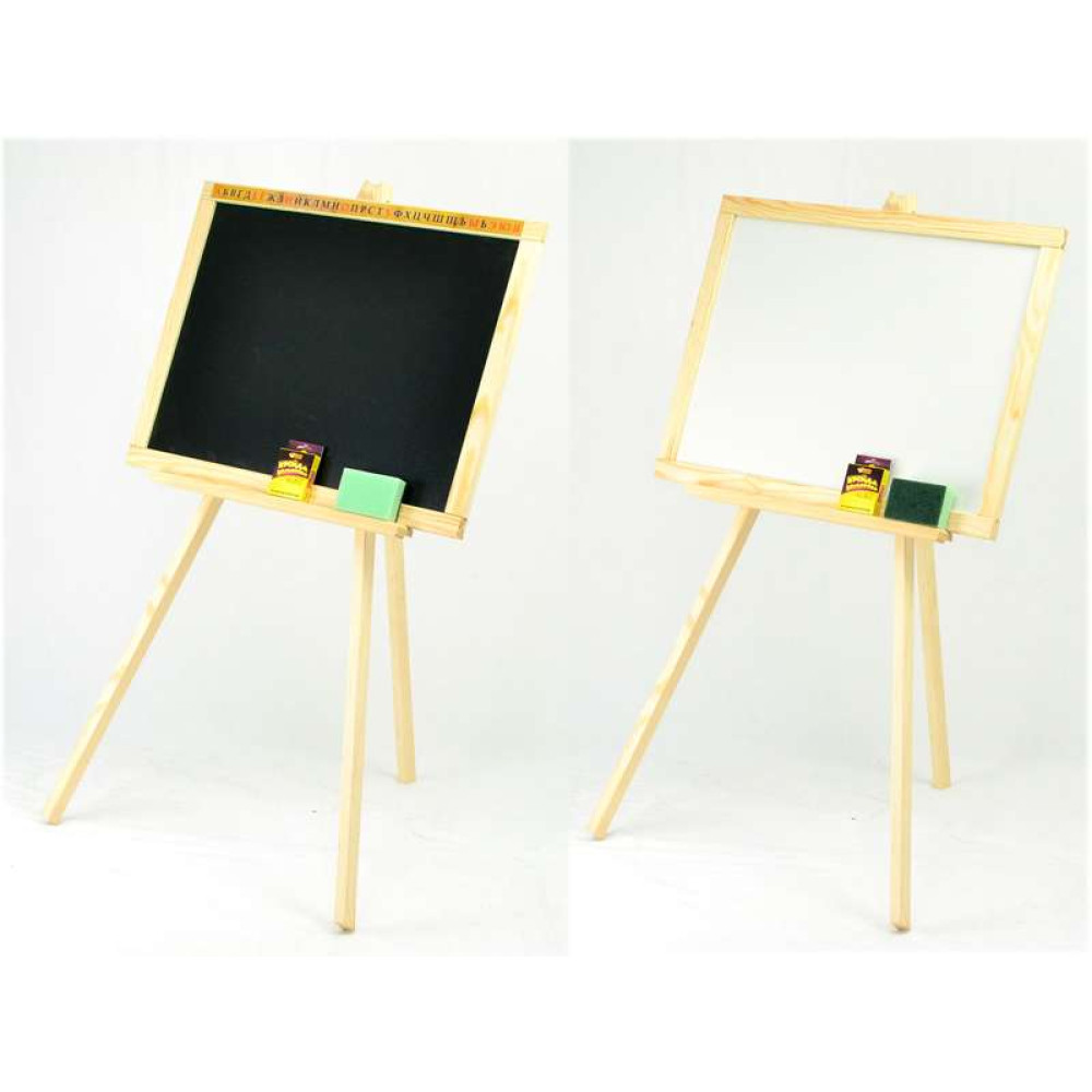 Мольберт магнітний "Мася" 030 (10) / Дошка Ш40 * в55см, Підставка Ш55 * в110см / матеріал / сосна.