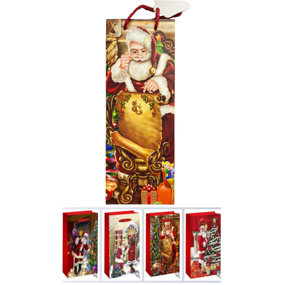 Пакетдля пляшки 12,5x34,5x10 cм "Санта" (12 шт в пак) 291601