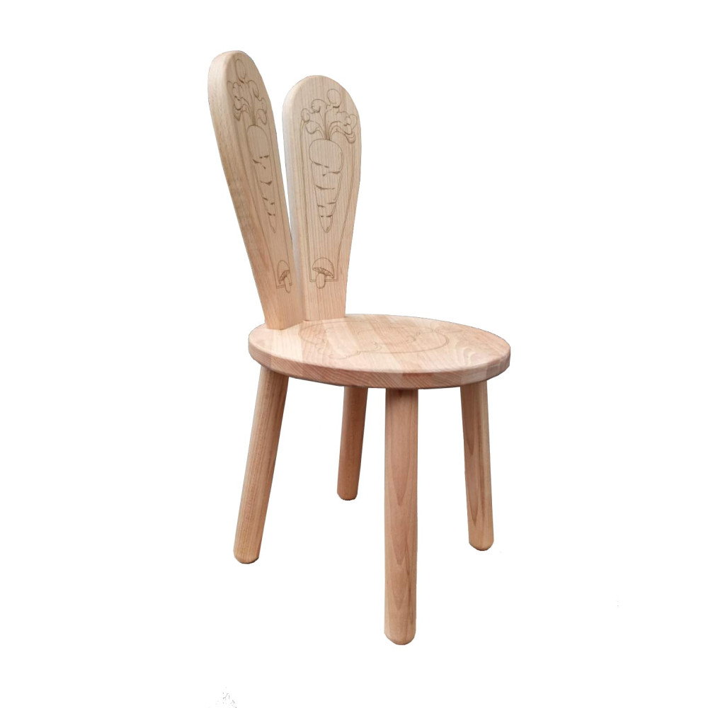 Стільчик Зайка мінік (1-ша  ростова кругле сидіння укош ножки ) вис сид 260 мм, діам сид 280 мм