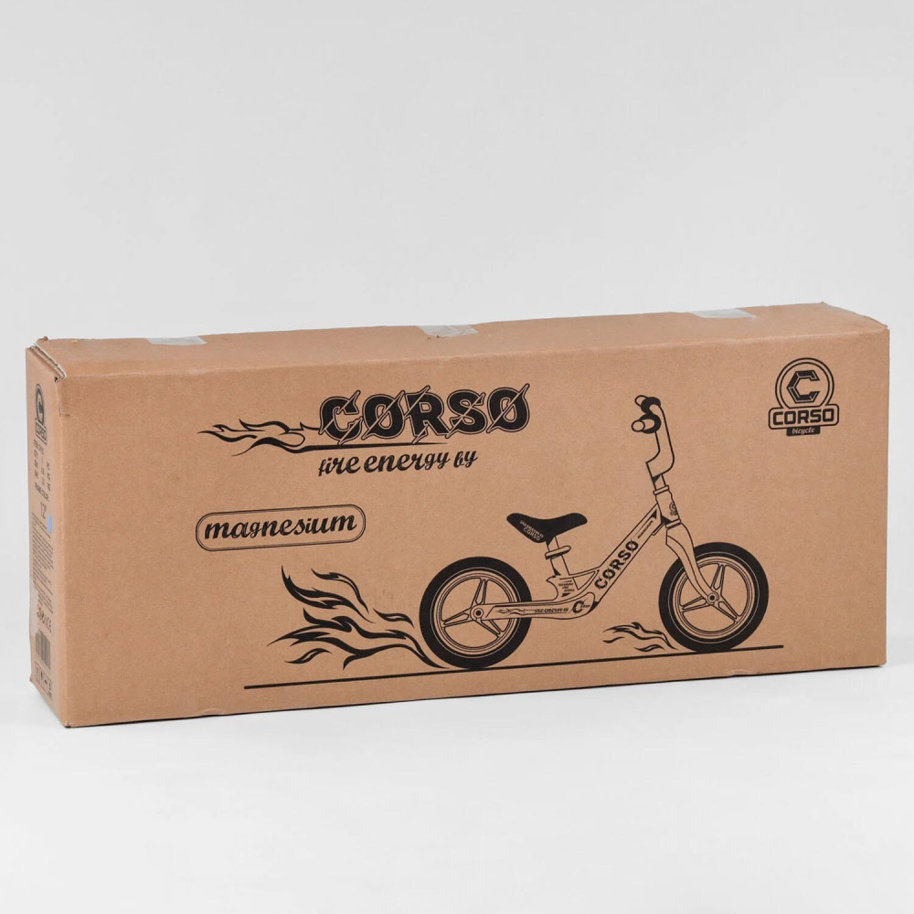 Велобіг Corso 39182, колеса 12" надувні, магнієва рама, магнієвий руль, в коробці